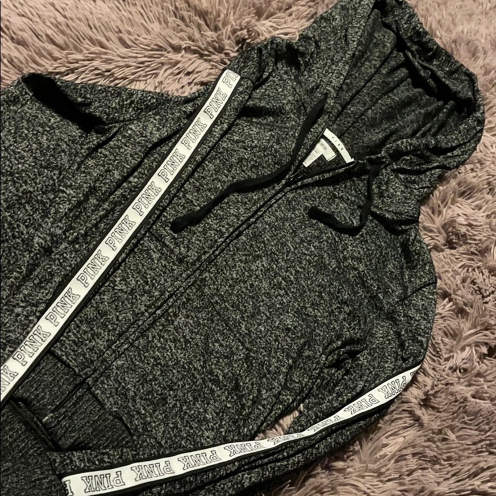 Pink zip up sweater